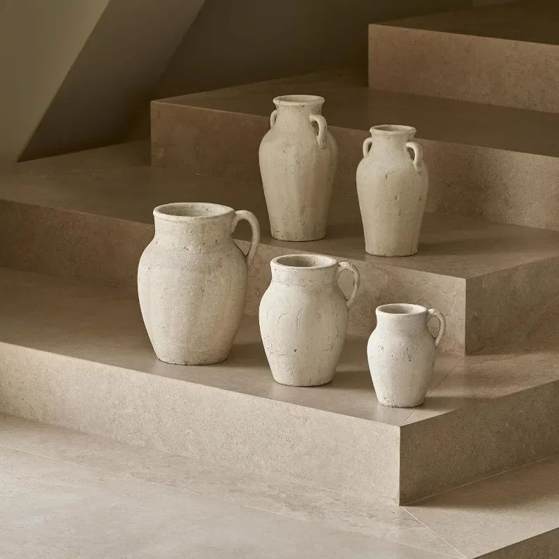 Handcrafted ceramic vase with textured natural finish