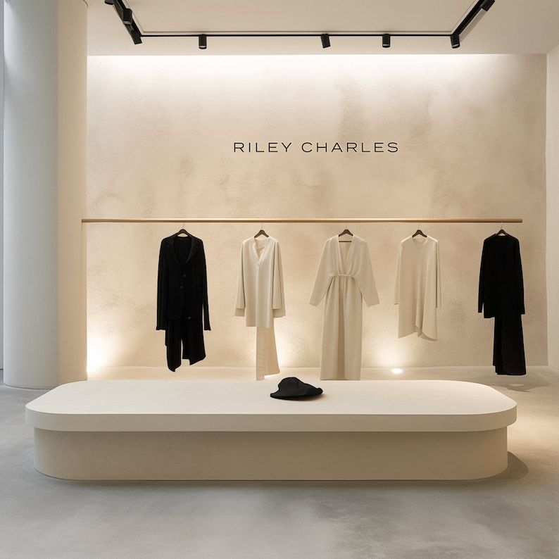 Elegant retail space with custom display units and ambient lighting